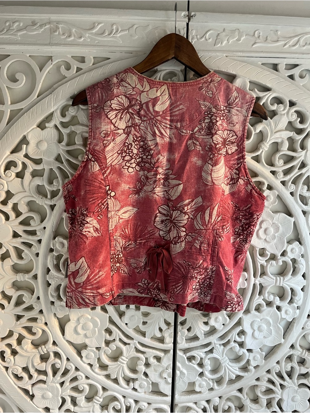 Columbia Linen Blend Floral Tank Top Women’s Large Pink Tropical Sleeveless - Picture 5 of 9